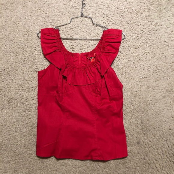 Hell Bunny Rio Ruffle top red zip back - Picture 4 of 4